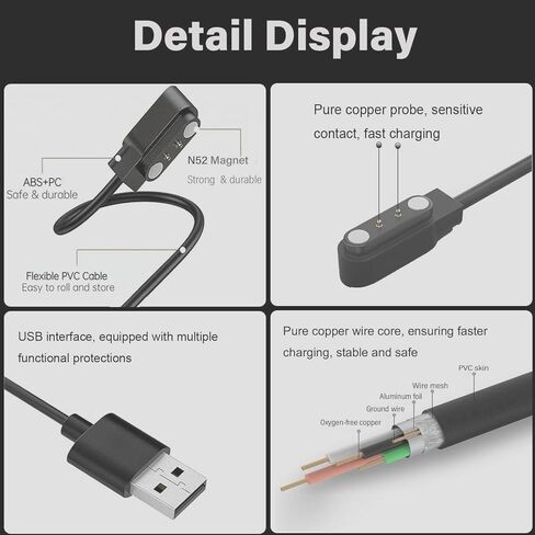 Compatible for Lucyd Armor Smart Glasses Charger Magnetic Charging Cable Replacement Cord(Only fit for Model Armor, not for Other Model) in Saudi Arabia