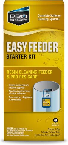 Pro Products Res Care Water Softener Cleaner Easy Feeder Starter Kit, Complete Water Softener System Cleaning, Dispenses Liquid Resin Filter Cleaner, Feeds Continuously to Restore Resin Capacity in Kuwait