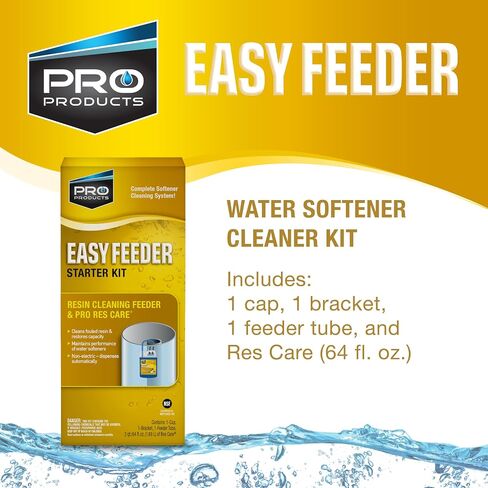 Pro Products Res Care Water Softener Cleaner Easy Feeder Starter Kit, Complete Water Softener System Cleaning, Dispenses Liquid Resin Filter Cleaner, Feeds Continuously to Restore Resin Capacity in Kuwait