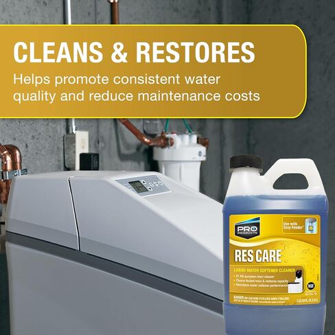 Pro Products Res Care Water Softener Cleaner Easy Feeder Starter Kit, Complete Water Softener System Cleaning, Dispenses Liquid Resin Filter Cleaner, Feeds Continuously to Restore Resin Capacity in Kuwait