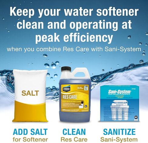 Pro Products Res Care Water Softener Cleaner Easy Feeder Starter Kit, Complete Water Softener System Cleaning, Dispenses Liquid Resin Filter Cleaner, Feeds Continuously to Restore Resin Capacity in Kuwait