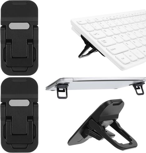 2 PCS Mini Keyboard Riser ، لوحات مفاتيح مزدوجة قابلة للتعديل قابلة للطي محمولة قابلة للطي Raiser Boards Stand Self-Admive Deficive Luff Luff Desk Ackitory لمعظم لوحات المفاتيح (أسود) in Saudi Arabia
