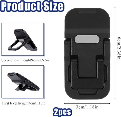 2 PCS Mini Keyboard Riser ، لوحات مفاتيح مزدوجة قابلة للتعديل قابلة للطي محمولة قابلة للطي Raiser Boards Stand Self-Admive Deficive Luff Luff Desk Ackitory لمعظم لوحات المفاتيح (أسود) in Saudi Arabia