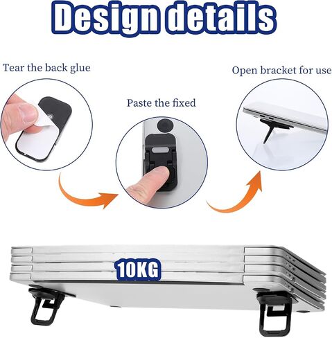2 PCS Mini Keyboard Riser ، لوحات مفاتيح مزدوجة قابلة للتعديل قابلة للطي محمولة قابلة للطي Raiser Boards Stand Self-Admive Deficive Luff Luff Desk Ackitory لمعظم لوحات المفاتيح (أسود) in Saudi Arabia