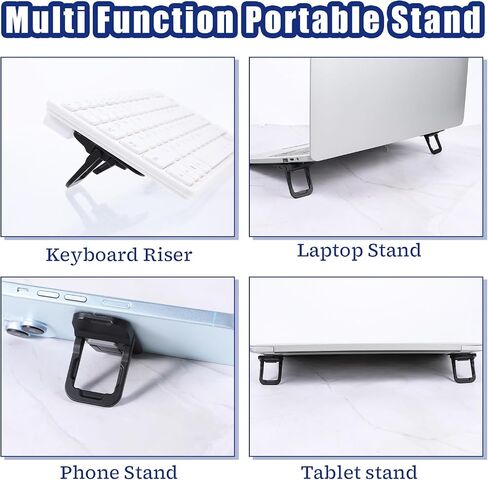 2 PCS Mini Keyboard Riser ، لوحات مفاتيح مزدوجة قابلة للتعديل قابلة للطي محمولة قابلة للطي Raiser Boards Stand Self-Admive Deficive Luff Luff Desk Ackitory لمعظم لوحات المفاتيح (أسود) in Saudi Arabia