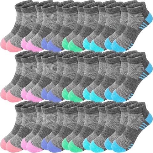 Bemeol Girls Socks 18 Pairs Ankle Socks for Girl Cotton Running Sports Athletic Low Cut Sock in Saudi Arabia