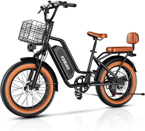 Electric Bike for Adults, 20"x 4" Fat Tire 35MPH Ebike, 1450W Peak Commute Bike with 48V 20AH Removable 960WH Battery, 80 Miles Max Range 7-Speed Dual Disc Brake 2 Seat Electric Bicycle in Kuwait