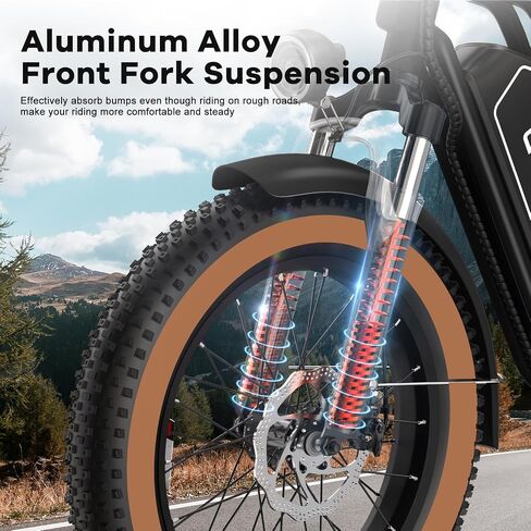 Electric Bike for Adults, 20"x 4" Fat Tire 35MPH Ebike, 1450W Peak Commute Bike with 48V 20AH Removable 960WH Battery, 80 Miles Max Range 7-Speed Dual Disc Brake 2 Seat Electric Bicycle in Kuwait