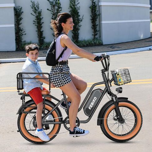 Electric Bike for Adults, 20"x 4" Fat Tire 35MPH Ebike, 1450W Peak Commute Bike with 48V 20AH Removable 960WH Battery, 80 Miles Max Range 7-Speed Dual Disc Brake 2 Seat Electric Bicycle in Kuwait
