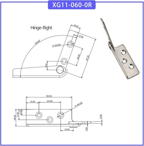 ملحقات الأجهزة 304 مفصلات الفولاذ المقاوم للصدأ 1pcs (XG11-060-0L) in Kuwait