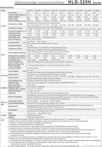 HLG-320H-24A IP67 Single Outputable 320W 24V DC STERM in Kuwait