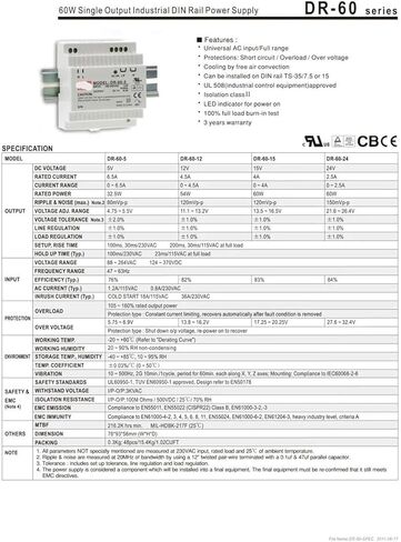 1pcs DR-15-5 DR-15-15 DR-30-5 DR-30-15 DR4505 DR4512 DR-60-5 DR-60-12 DR-60-15 DR-75-12 DR-75-24 DR-100-12 DR-100-24 Switching Power Supply(DR-30-5) in Kuwait
