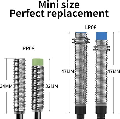 M8 استشعار القرب الاستقرائي مفتاح مستشعر 12-24V DC القصير النوع Flush PR08-1.5DN PR08-1.5DP NPN PNP مسافة 1.5 مم (PR08-1.5DN2) in Kuwait