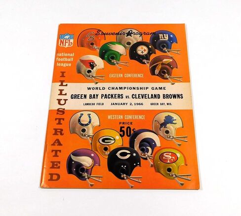 1965 Browns at Bay Packers NFL World Championship Football Program 1-2-66 - NFL Programs in Saudi Arabia