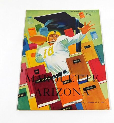 1952 Arizona at Marquette College Football Program 10-18-52 - College Programs in Saudi Arabia