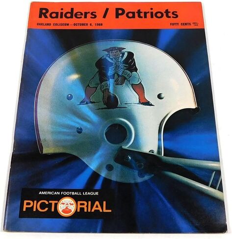 1968 Boston Patriots at Oakland Raiders AFL Football Program 10-6-68 - NFL Programs in Saudi Arabia