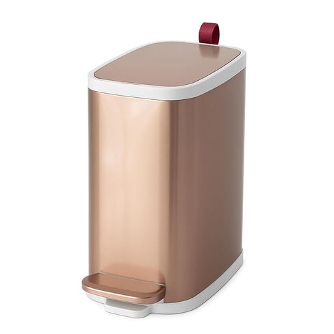 Small Bathroom Trash Can with Lid Soft Close, 5L/1.3 Gallon Slim Gold Step Garbage Can with Removable Inner Bucket, Anti-Fingerprint Stainless Steel Waste Bin for Bathroom, Toilet, RV in Kuwait