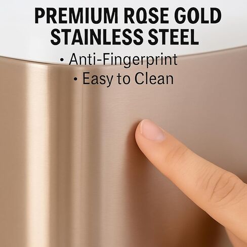 Small Bathroom Trash Can with Lid Soft Close, 5L/1.3 Gallon Slim Gold Step Garbage Can with Removable Inner Bucket, Anti-Fingerprint Stainless Steel Waste Bin for Bathroom, Toilet, RV in Kuwait