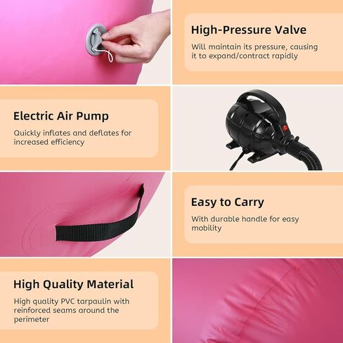 Inflatable Gymnastics Barrel Roller – Air Barrel Gymnastics Equipment for Back Handspring Training, Tumbling, Cheerleading & Yoga | Octagon Mat with Electric Pump for Home & Gym Use in Kuwait