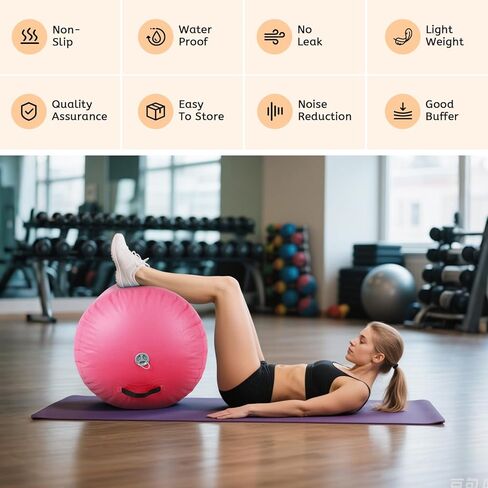 Inflatable Gymnastics Barrel Roller – Air Barrel Gymnastics Equipment for Back Handspring Training, Tumbling, Cheerleading & Yoga | Octagon Mat with Electric Pump for Home & Gym Use in Kuwait