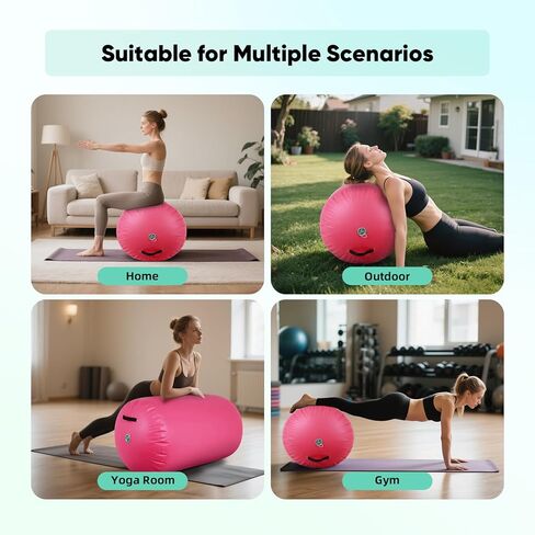 Inflatable Gymnastics Barrel Roller – Air Barrel Gymnastics Equipment for Back Handspring Training, Tumbling, Cheerleading & Yoga | Octagon Mat with Electric Pump for Home & Gym Use in Kuwait