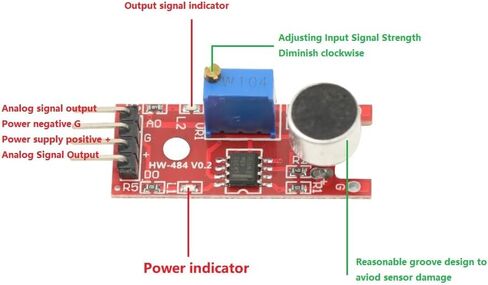 3 PCS Microphone Voice Sound Sensor Detection Module for Arduino Microphone AVR PIC Analog Digital Output Sensors in Saudi Arabia