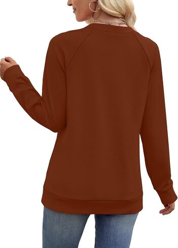 SAMPEEL Sweatshirts for Women V Neck Long Sleeve Shirts Lightweight Sweaters Fall Fashion Tops Outfits 2025 in Kuwait