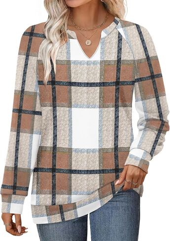 SAMPEEL Sweatshirts for Women V Neck Long Sleeve Shirts Lightweight Sweaters Fall Fashion Tops Outfits 2025 in Saudi Arabia