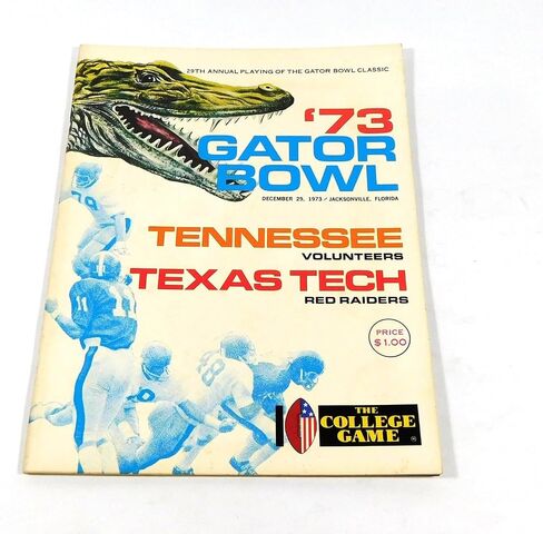 1973 برنامج Tennessee vs Texas Tech Gator Bowl College Football Program 12-29-73-برامج الكلية in Saudi Arabia