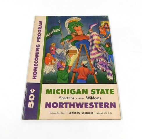 1964 Northwestern at Michigan State College Football Program 10-24-64 - College Programs in Saudi Arabia
