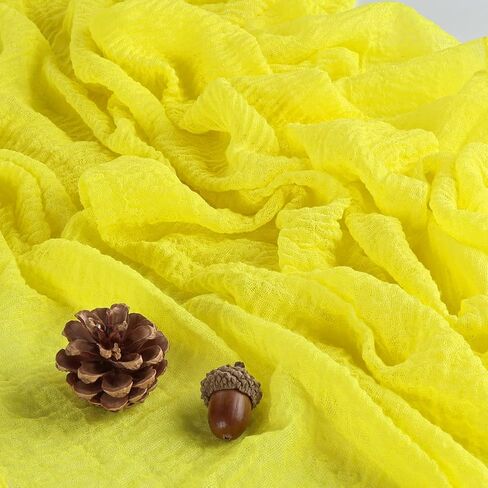 Orange Summer CheeseceCloth Table Runner 120 inch Rustic Boho Cheese Cloth 10ft Area Gauze Table Runner for Holiday حفل زفاف ديكور دش الزفاف الصغير in Saudi Arabia