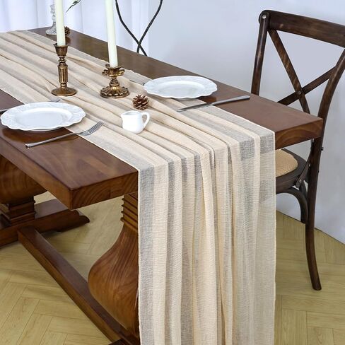 Orange Summer Cheesecloth Table Runner 120 Inch Rustic Boho Cheese Cloth 10Ft Sheer Gauze Table Runner for Holiday Party Wedding Décor Baby Bridal Shower Decorations in Saudi Arabia