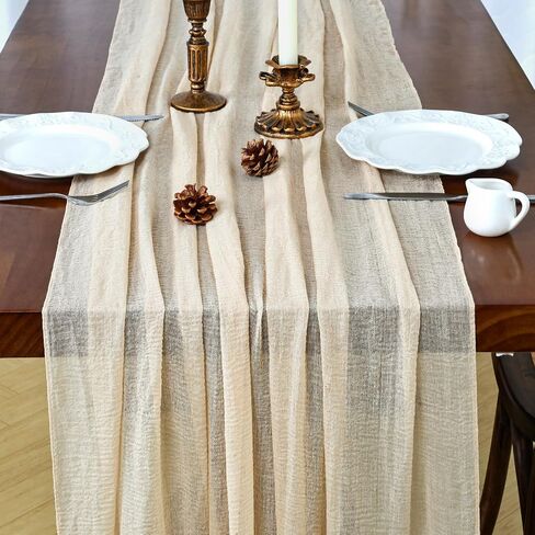 Orange Summer Cheesecloth Table Runner 120 Inch Rustic Boho Cheese Cloth 10Ft Sheer Gauze Table Runner for Holiday Party Wedding Décor Baby Bridal Shower Decorations in Saudi Arabia