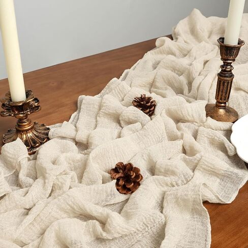 Orange Summer Cheesecloth Table Runner 120 Inch Rustic Boho Cheese Cloth 10Ft Sheer Gauze Table Runner for Holiday Party Wedding Décor Baby Bridal Shower Decorations in Saudi Arabia