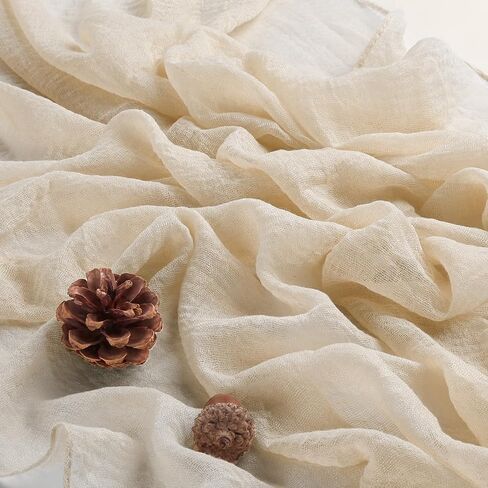 Orange Summer Cheesecloth Table Runner 120 Inch Rustic Boho Cheese Cloth 10Ft Sheer Gauze Table Runner for Holiday Party Wedding Décor Baby Bridal Shower Decorations in Saudi Arabia
