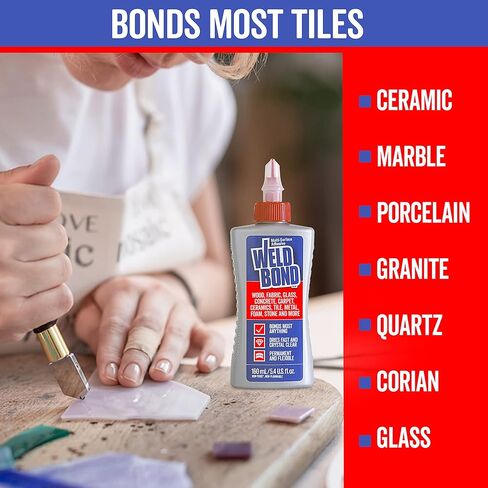 Weldbond Multi-Surface Non-Toxic Adhesive Glue, Bonds Most Anything! Wood Glue for Furniture or on Glass Fabric Mosaic Ceramic Carpet Tile Stone & More. Dries Crystal Clear. 14.2oz /420ml (2 Pack) in Saudi Arabia