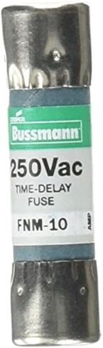 Bussmann FNM-10 10 Amp Fusetron Time-Delay Supplementary Cartridge Fuse, 250V UL Listed in Saudi Arabia