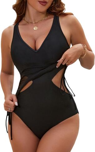 BMJL Womens One One Swimsuit Mesh Tummy Control Suit V Suit V Deck Cut Out Out Admable Swimwear in Kuwait