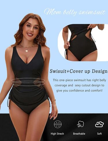 BMJL Womens One One Swimsuit Mesh Tummy Control Suit V Suit V Deck Cut Out Out Admable Swimwear in Kuwait
