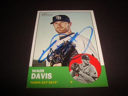 Wade Davis Tampa Rays 2012 Topps Heritage #109 تم توقيعه على التوقيع الأصيل 920 - MLB بطاقات البيسبول الموقعة in Saudi Arabia