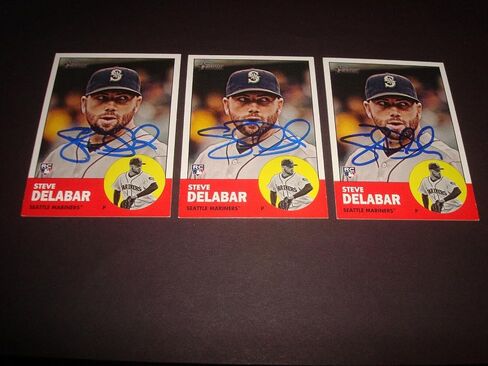 Steve Delabar Mariners 2012 Topps Heritage #358 تم توقيعه على التوقيع الأصيل 920 - بطاقات البيسبول الموقعة MLB in Saudi Arabia