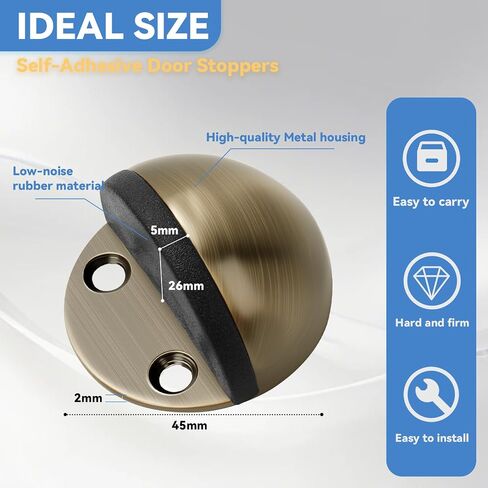 Floor Mounted Door Stops, Stainless Steel Door Stoppers for Floor, Floor Door Stop Mounted Half Moon, with Screws, for Hard Floor Concrete Floor(Silver,1 Pcs) in Saudi Arabia