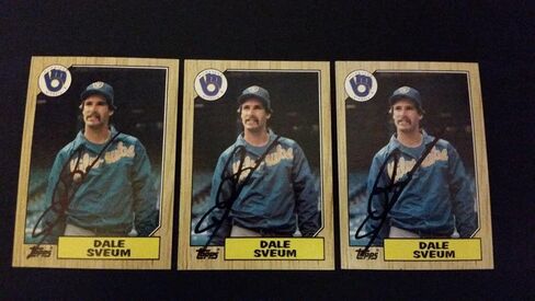 Dale Sveum Brewers 1987 Topps #327 Cubs Sox Signed Authentic Autograph JA15 - Autographed Baseball Cards in Saudi Arabia
