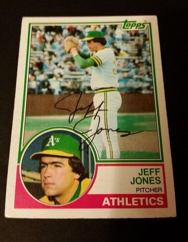Jeff Jones Athletics 1983 Topps #259 Tigers Authentic Signed Autograph JG2 - MLB Autographed Baseball Cards in Saudi Arabia
