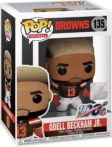 POP Football: Giants - Odell Beckham Jr (Brown Uniform) Funko Vinyl Figure (Bundled with Compatible Box Protector Case), Multicolor, 3.75 inches in Saudi Arabia