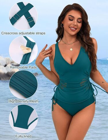 BMJL Womens One One Swimsuit Mesh Tummy Control Suit V Suit V Deck Cut Out Out Admable Swimwear in Kuwait