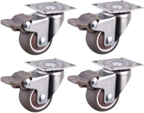 4Pcs Furniture Casters Wheels Soft Rubber Swivel Caster Silver Roller Wheel(C,2.0 inch) in Saudi Arabia