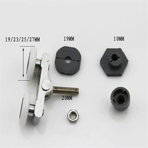 19 23 25 27mm Glass Sliding Door Swinging Double Wheel Pulley Bearing Rollers Runners Wheels 1Pcs(23mm) in Saudi Arabia