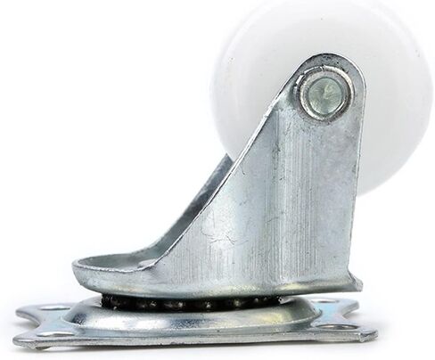 2Pcs 10Kg Universal Swivel Casters 1 Inch Wheel Castor White Nylon Dual Roller Bearing Wheel in Saudi Arabia