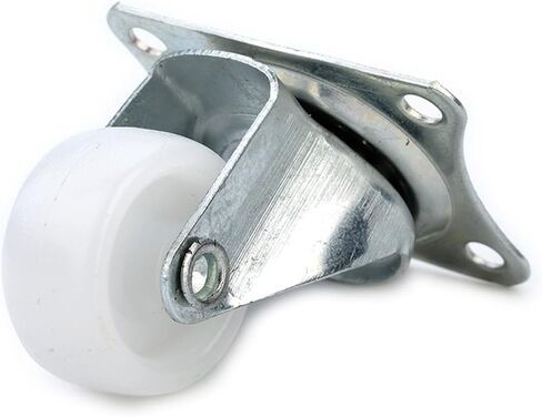 2Pcs 10Kg Universal Swivel Casters 1 Inch Wheel Castor White Nylon Dual Roller Bearing Wheel in Saudi Arabia